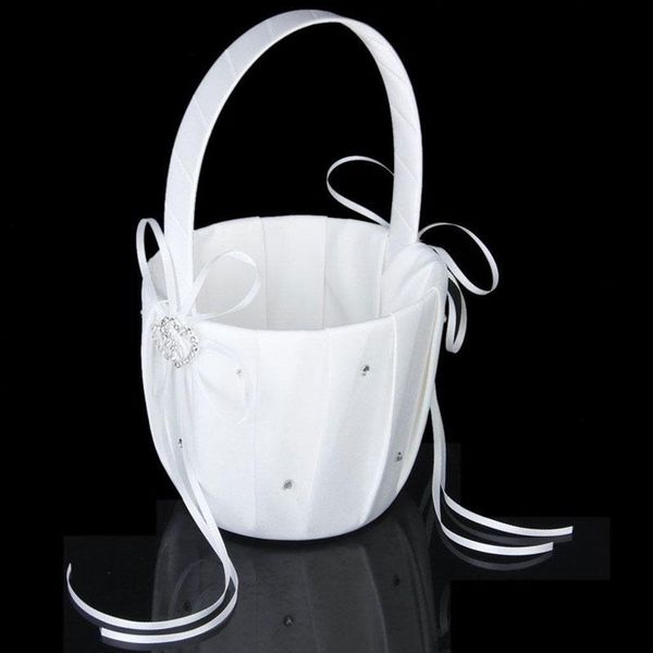 

party decoration wedding basket ring pillow flower storage girl with heart buckle satin ribbons hanging for