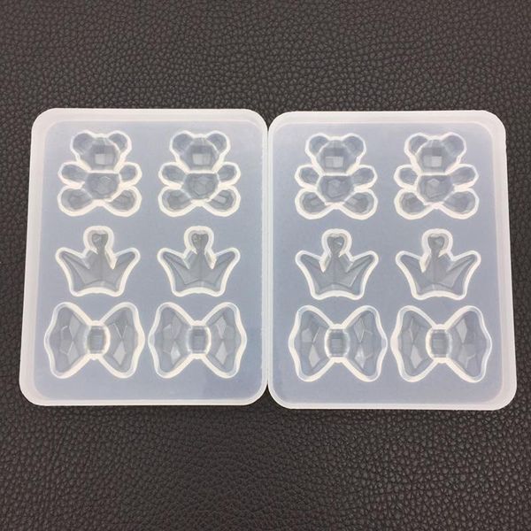 

cake tools 3d crystal bear crown shape fondant mold chocolate mirror moulds bakeware diy candy sugarcraft decorating
