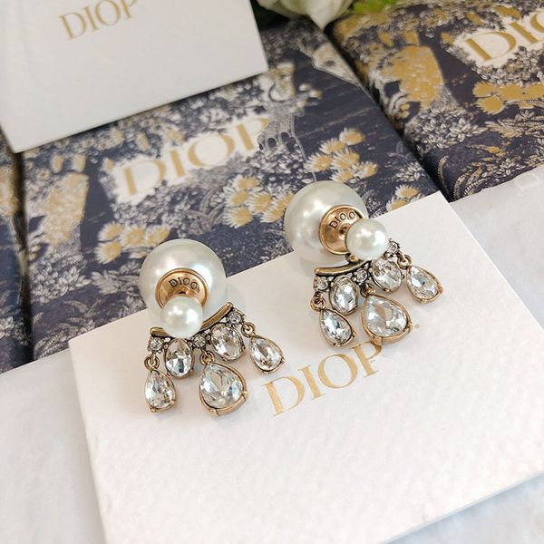 

size pearl new letter tassel family net red earrings 925 silver needle female