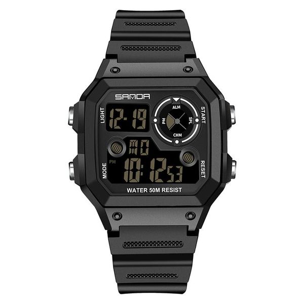 

wristwatches fashion men outdoor sport electronic watch 5bar waterproof multi-function alarm clock man digital relogio masculino, Slivery;brown