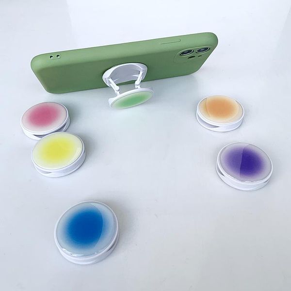 

cell phone mounts & holders candy color grip finger rring support anti-fall round foldable mobile holder for 11