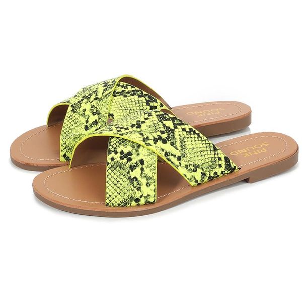 

slippers women summer big fluffy snake-lined sandals and outdoor#3, Black