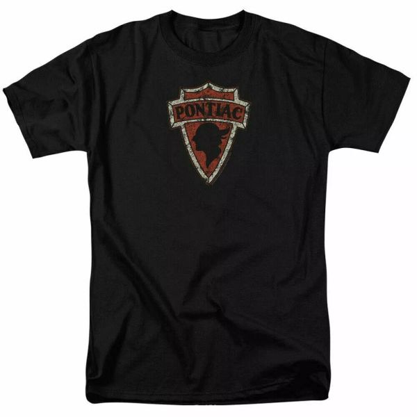 

pontiac early pontiac arrowhead t shirt mens licensed auto car gto tee black, White;black