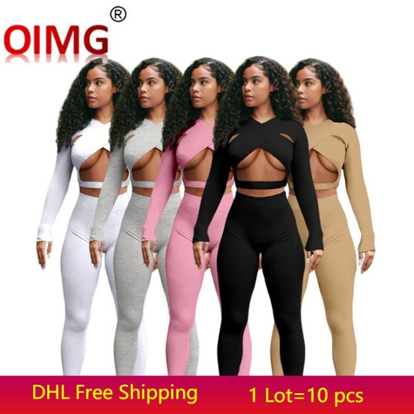 

women's two piece pants fall women yoga suits crop +pants sportswear pieces set autumn leggings outfits solid long sleeve tracksuit, White