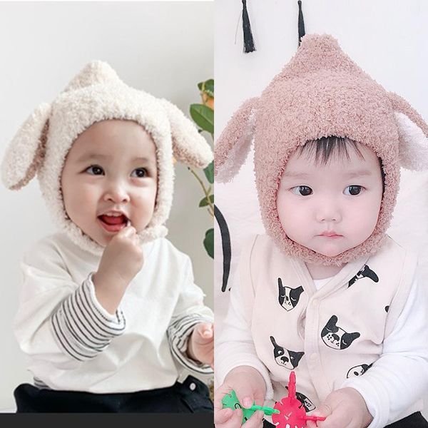 

caps & hats korean style cute ears cap baby boys and girls warmth hat winter knitted pography props accessories, Yellow