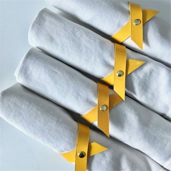 

napkin rings 12pcs nordic fashion leather buckle korean version simple pu clip el western food solid ring