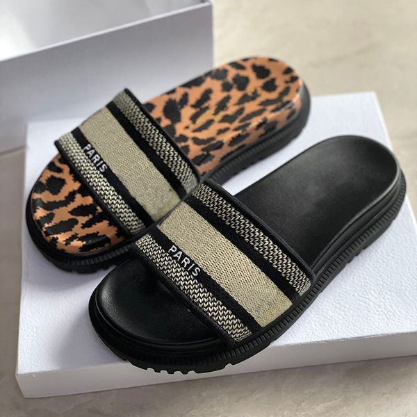

dway slide womens paris platform sandals slippers embroidery floral brocade girls beach flip flops flat summer striped causal genuine leathe, Black