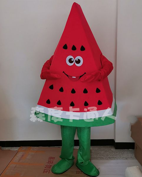 

mascot costumes eva material sweet melon watermelon mascot costume fruit cartoon apparel halloween birthday party dress, Red;yellow