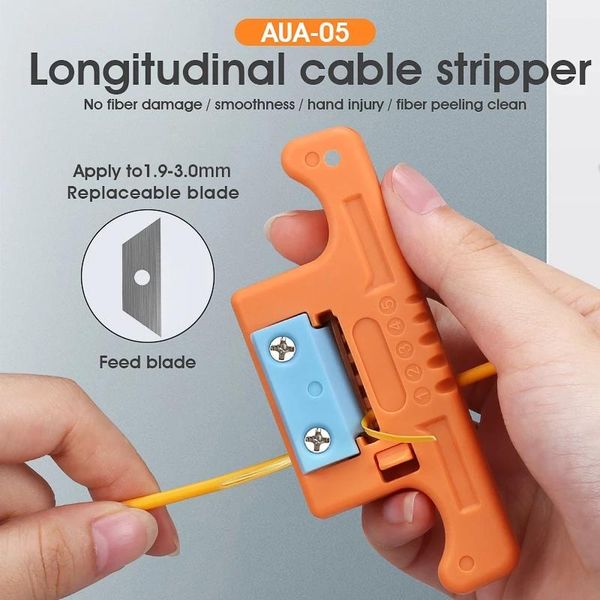 

fiber optic equipment msat-5 optical cable ribbon stripper msat5 loose tube buffer mid-span access tool 1.9mm to 3.0mm replaceable blade aua