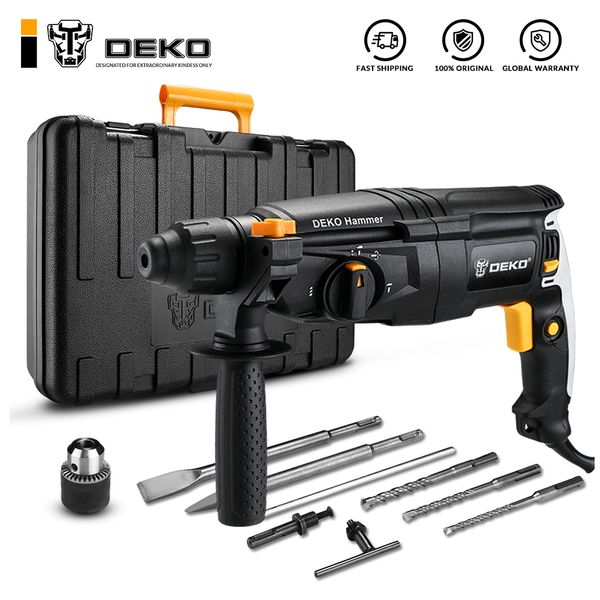 

deko rotary hammer drill electric hammer impact drill9pcs accessories with bmc box4 single hand ajustmentpower tools for diy