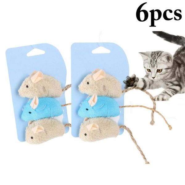 

cat toys 6pcs toy grinding catnip funny interactive plush mouse teeth pet kitten chewing for cats