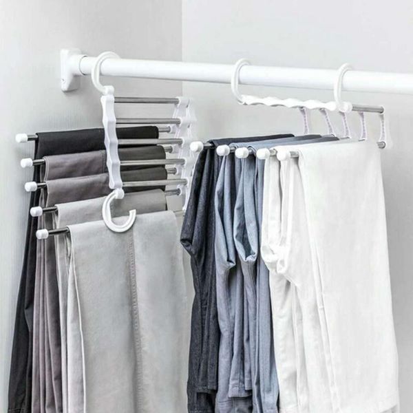 

hangers & racks closet organizer for clothes multi-functional 5 in 1 trouser storage rack adjustable pants wardrobe