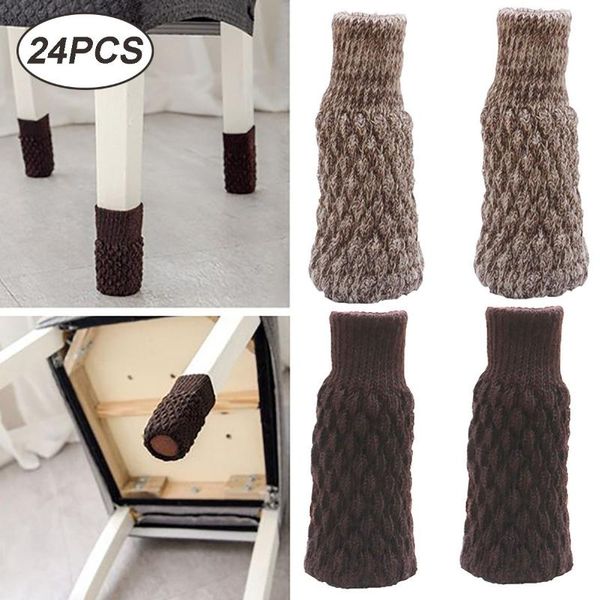 

chair covers 24pcs knitted foot cover non-slip table legs furniture socks floor protection pads moving noise reduction