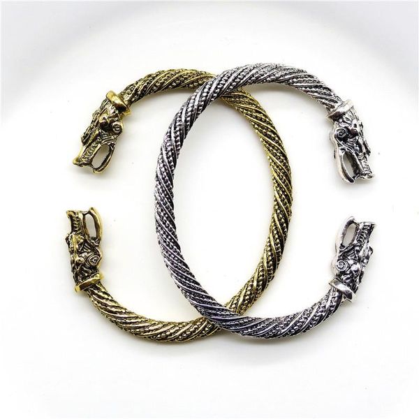 

charm bracelets wolf head bracelet fashion accessories women men wristband open christmas party xmas boy friends gifts, Golden;silver