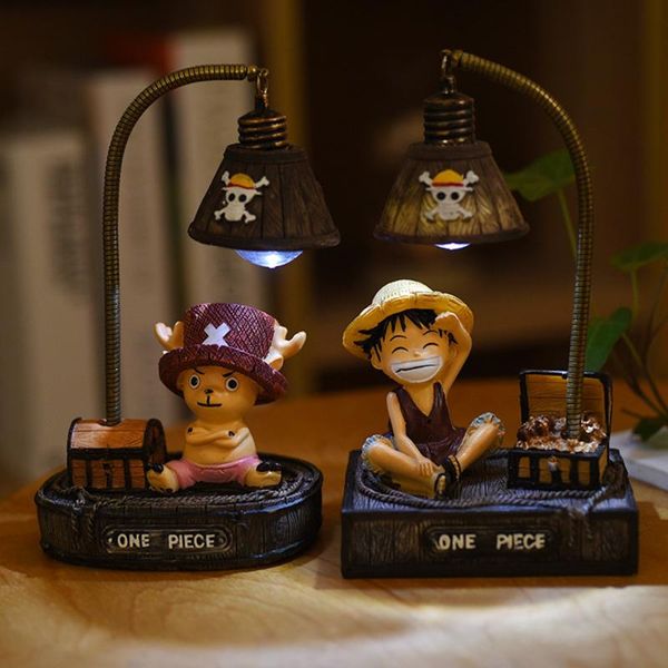 

creative birthday gift anime japanese-style luffy night light hand-made student doll resin crafts ornaments decorative objects & figurines