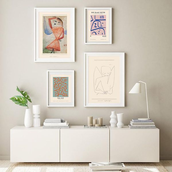 

paintings klee classic exhibition poster abstract forgetful angel canvas painting print wall art picture for living room modern decor