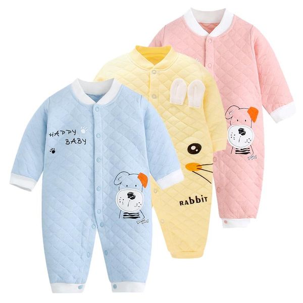 

rompers baby long sleeve infant boys girls jumpsuits clothes autumn solid knitted born toddler kids overalls one piece 0-12m, Blue