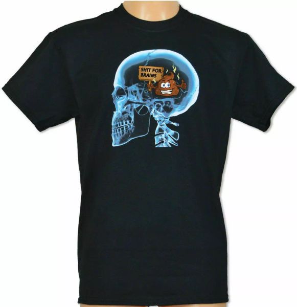

offensive t-shirt sh t for brains mens funny humor dopey, White;black
