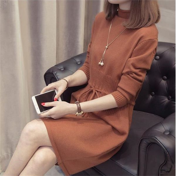 

spring dress knitted women long sweater vestido 210427, Black;gray