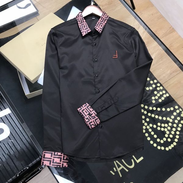 

2022 designers mens dress shirts business fashion casual long sleeve shirt brands men spring slim fit chemises de marque pour hommes clothin, White;black