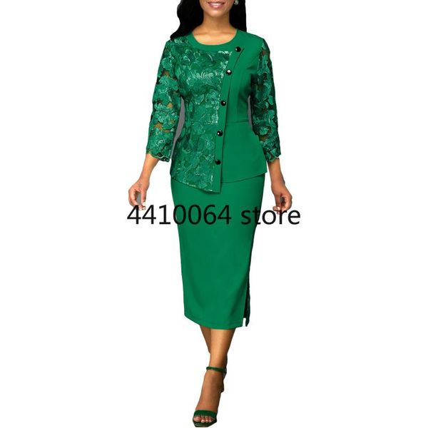 

ethnic clothing 5xl 4xl afrikaanse jurk voor vrouwen 2021 casual plus size slanke patchwork kant maxi jurken elegante lange afrkleding, Red