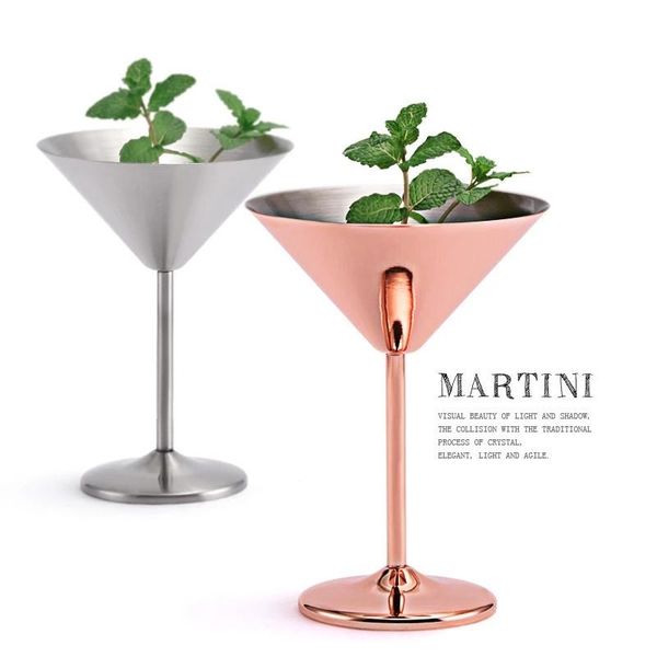 

stainless steel martini cocktail glass high base wine personalized chic design metal bar ktv champagne bear cup glasses