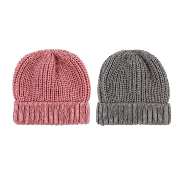 

caps & hats baby autumn and winter warm knitted hat pure color woolen cap toddler support drop, Yellow