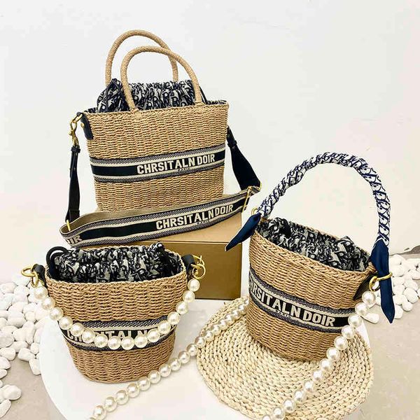 

luxury herme handbags and storage d family letter woven women's 2021 new fashion vegetable basket large capacity portabl
