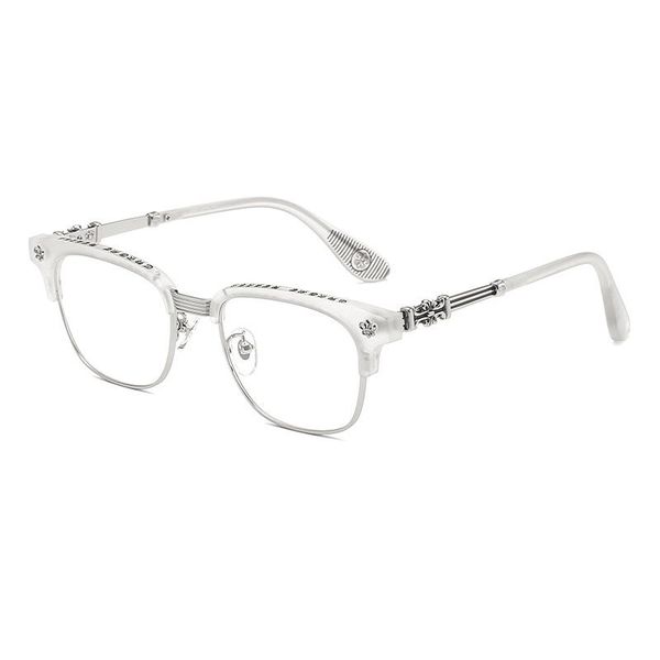 

fashion sunglasses frames retro titanium alloy ultra light plate men's glasses frame eyebrows women's myopia customized, Black