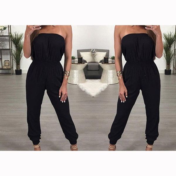 

women's jumpsuits & rompers fashion solid color loose ladies elegant sleeveless long club off shoulder party, Black;white