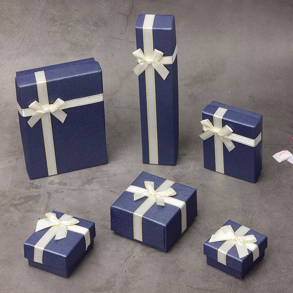 

IJWk lake blue bracelet necklace silk pattern packing jewelry packaging boxes ring jewelry boxes earring bracelet necklace, Black;white