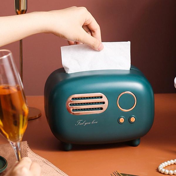 

tissue boxes & napkins creative retro radio box toilet paper storage container organizer desknapkin case holder ornament craft decoratio