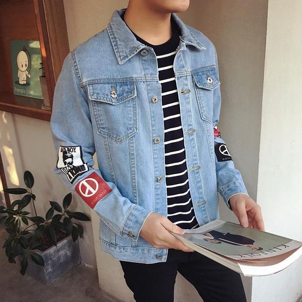 

men's jackets 2021 hip hop print coats 5xl chaqueta hombre denim men cowboy slim fit bomber jacket jean, Black;brown