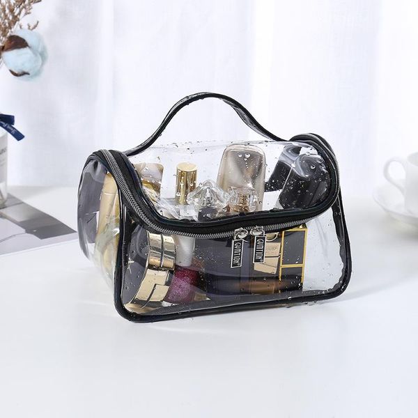 

clear cosmetic bags pvc toiletry bag plastic makeup pouch 2 way zipper organizer waterproof & cases