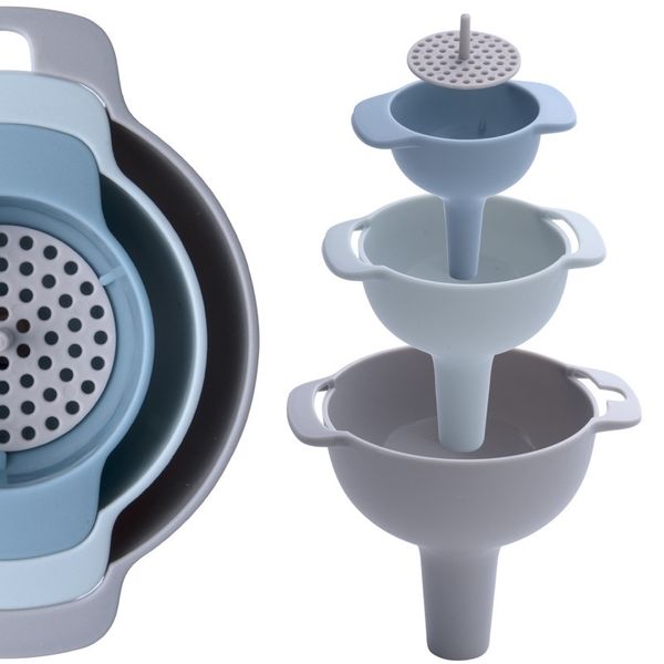 

large diameter household liquid separator four in one with filter bowl set small oil funnel