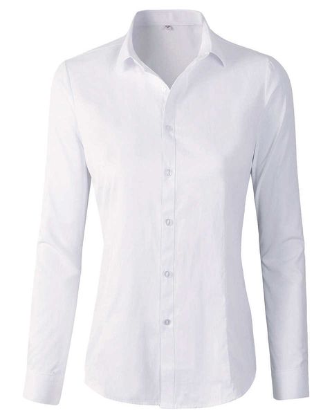 Beninos Frauen formale Arbeit Tragen Weiß Einfaches Hemd 210721