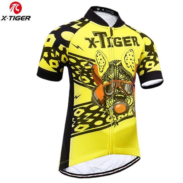

racing jackets x-tiger summer kids cycling jerseys anti-uv quick-dry mountain road bike clothing 100% polyester short sleeve bicycle sportsw, Black;red