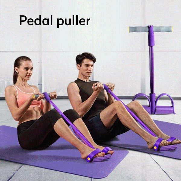 

in stock exercise resistance bands pedal exerciser puller fitness yoga gym home elastic band rubber pull rope lwt