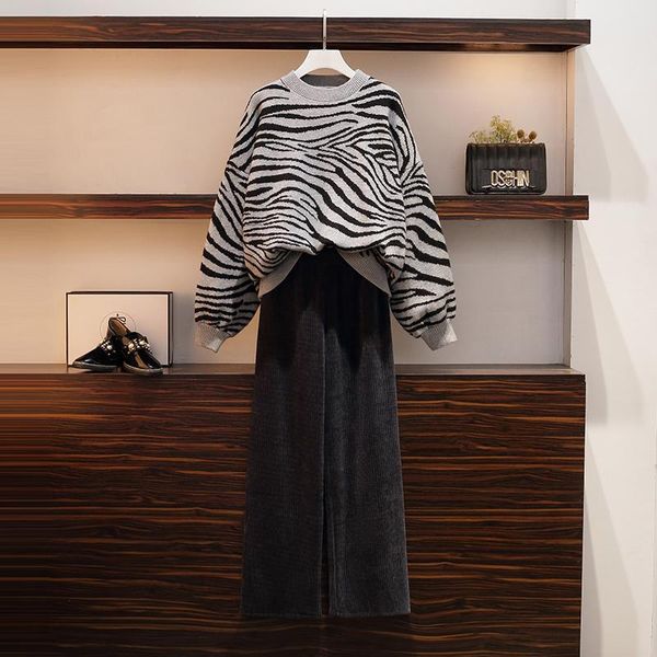 

women's tracksuits 2021 chic 4xl plus size clothes for women loose 2 piece set autumn and pants tracksuit, Gray