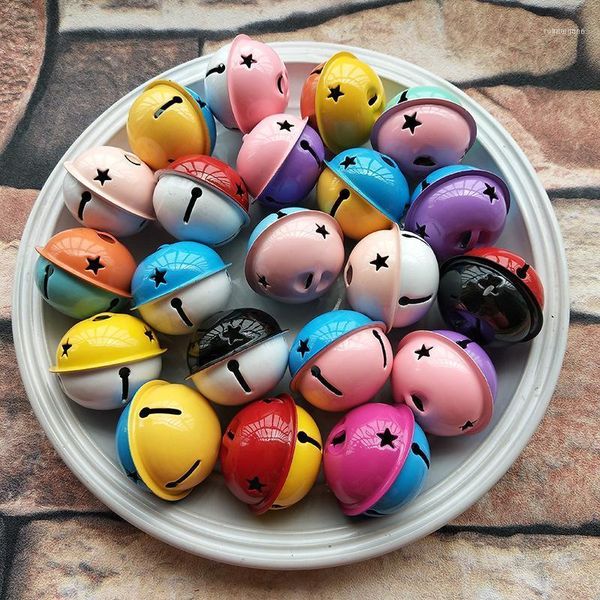 

christmas decorations 10pcs colorful iron metal decoration 4cm pet pendant bell hangs tree key craft accessories1