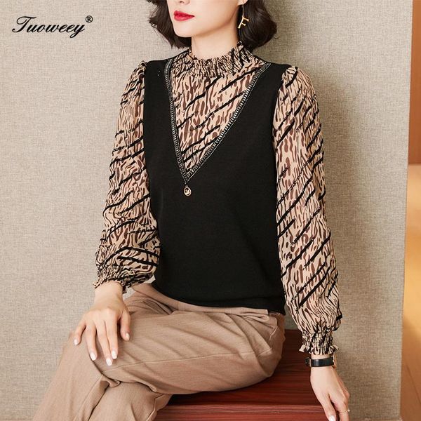 

long shirts women casual hollow out stand collar chiffon sleeve loose plus size women's tunics vintage female blouses, White