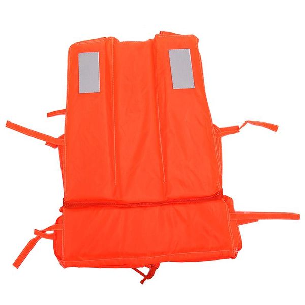 

life vest & buoy orange prevention water sport flood fishing rafting drift foam jacket flotation device + survival whistle