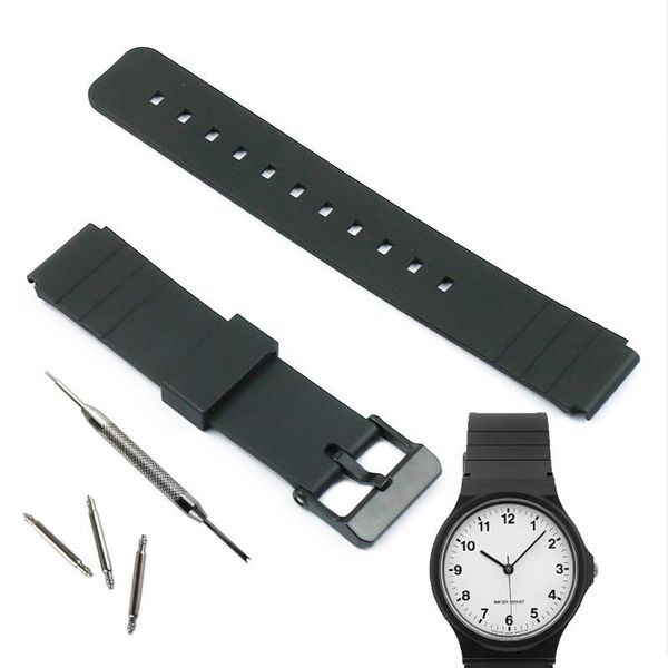 

watch bands accessories resin strap men's pin buckle for mq-24 mw-59 outdoor sports waterproof female band, Black;brown