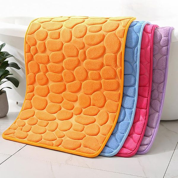 

bath mats 2pcs/lot polyester solid non slip mat shower home kitchen front door rugs water absorption bathroom carpet