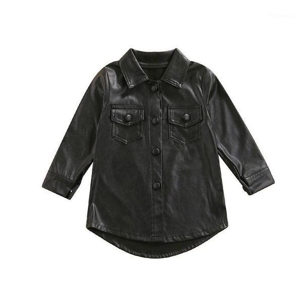 

jackets 2-7y born kids baby's clothes girls fashion pu leather dress coat shift long sleeve jacket windbreaker gown autumn1, Blue;gray