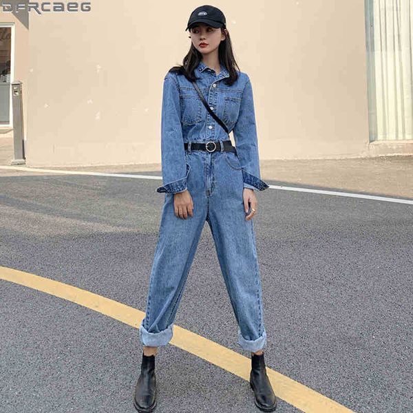 

women's jumpsuits & rompers fashion high waist denim jumpsuit women spring long sleeve bodycon romper elegant tunic jeans ove 38xg, Black;white