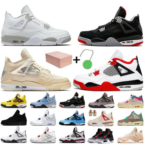 

jumpman 4s basketball shoes black cat raging bull oreo sneaker men women trainers university blue bred cement sail sneakers with box