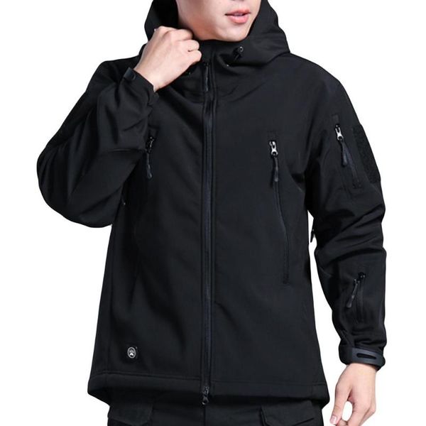 

men's jackets stylish men tactical recon full zipper jacket hoodies solid color military hooded coat top, Black;brown