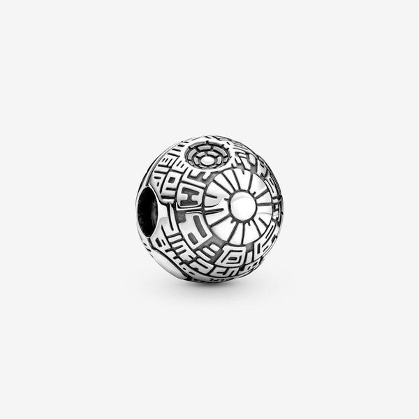

authentic 925 silver beads bracelets death star clip charm slide bead charms fits european pandora style jewelry bracelets murano, Bronze;silver