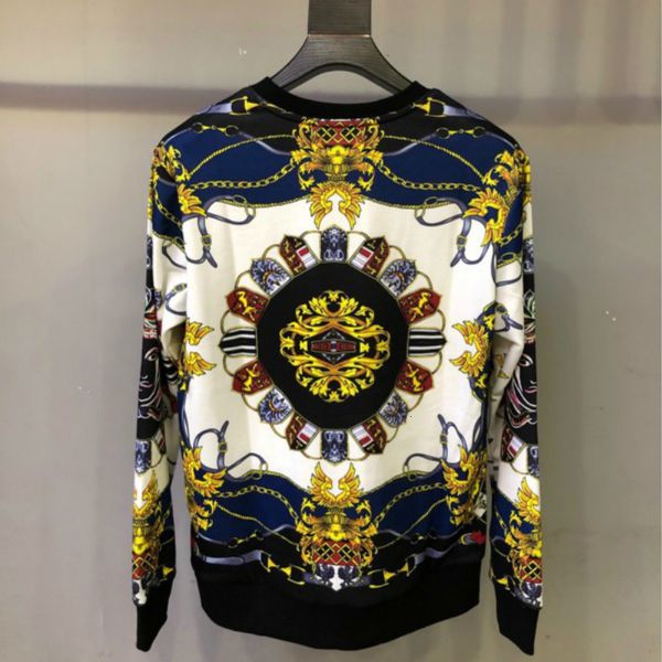 

hoodies 2021 luxury autumn new products foreign trade european and american trend casual printing men's round neck long sleeve cotton s, Black